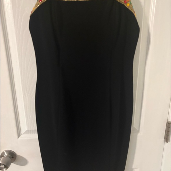 Vintage Alex Evenings Beaded Cocktail Dress Black Size 12 - Picture 5 of 7